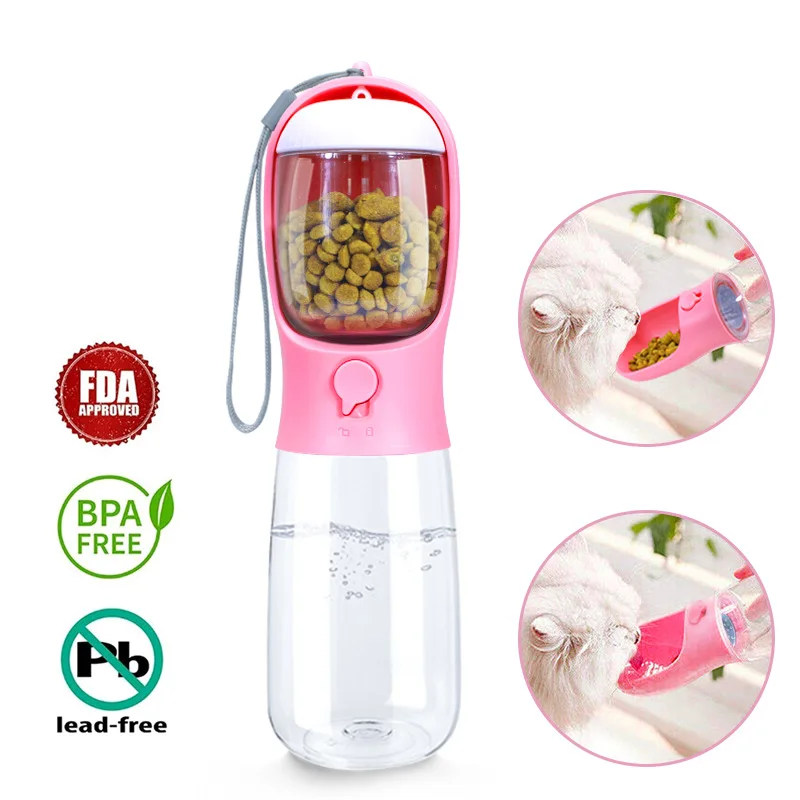 

Summer Pets Outdoor Drinking Water And Food Storage Dual-Use Bottle Dog Portable Water Drinker Travel Cup Pet Supplies
