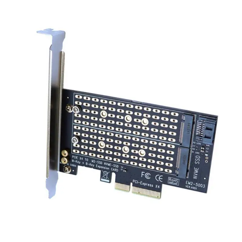 Плата адаптера Single/Dual M.2 NVME NGFF To Pcie 4x M2 SSD-адаптер B/M Key Поддержка жестких дисков PCI