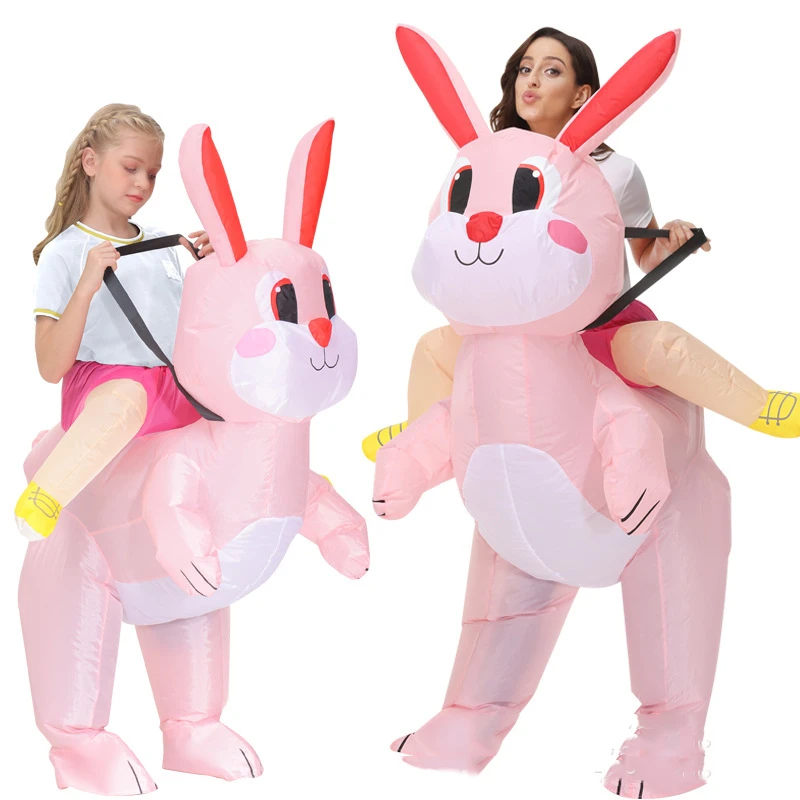 

Easter Day Riding Rabbit Festive Event Cosplay Halloween Costumes for Women Chilren Inflatable Costume