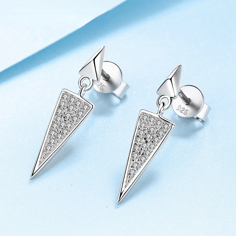 

S925 Silver Real 0.19CT Mozambican Punk Earrings Passed the Diamond Test for Women's Anniversary Party Birthday Gift