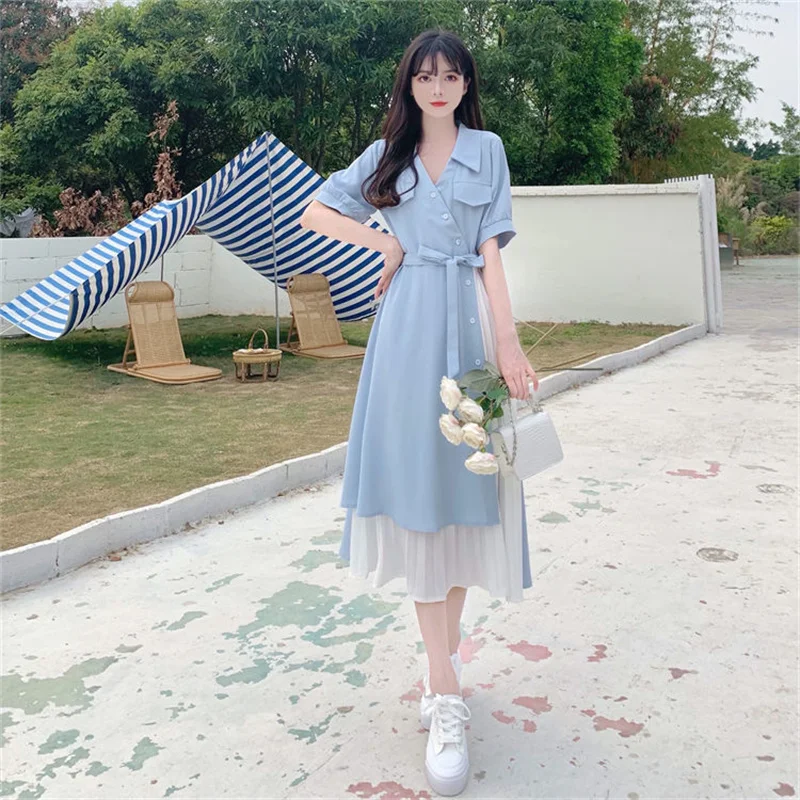 

Платье женское шифоновое средней длины, нишевое асимметричное элегантное ТРАПЕЦИЕВИДНОЕ, в стиле Хепберн, во французском стиле, лето