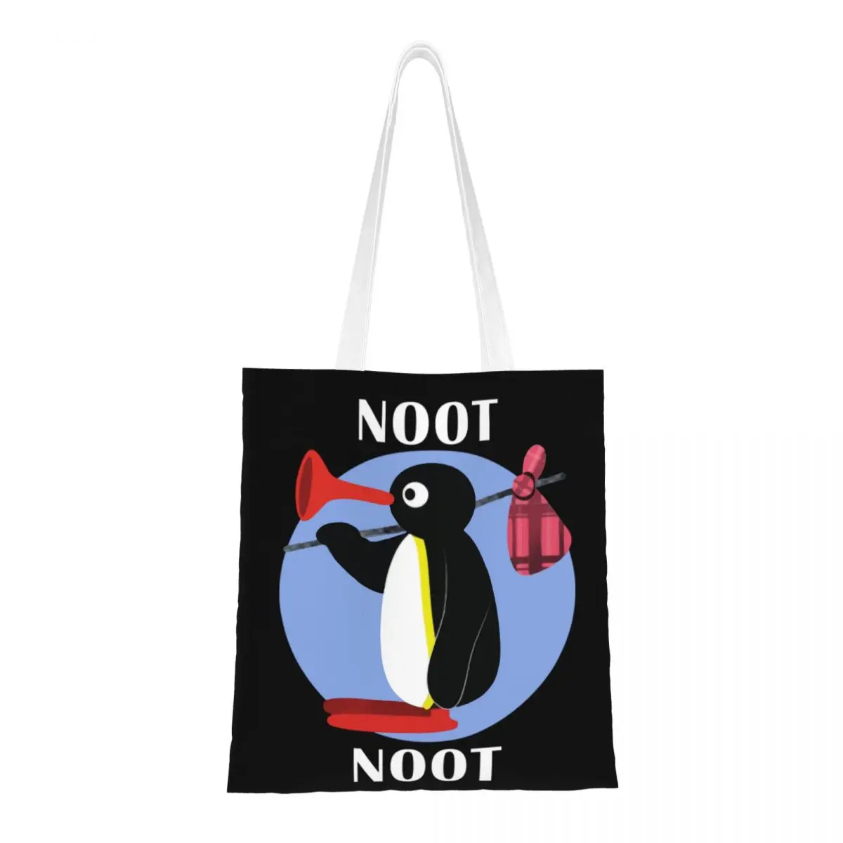 

Модные сумки-тоуты для покупок Пингвин Pingu Noot, переработанные Мультяшные товары Ulzzang, холщовые сумки-шопперы через плечо