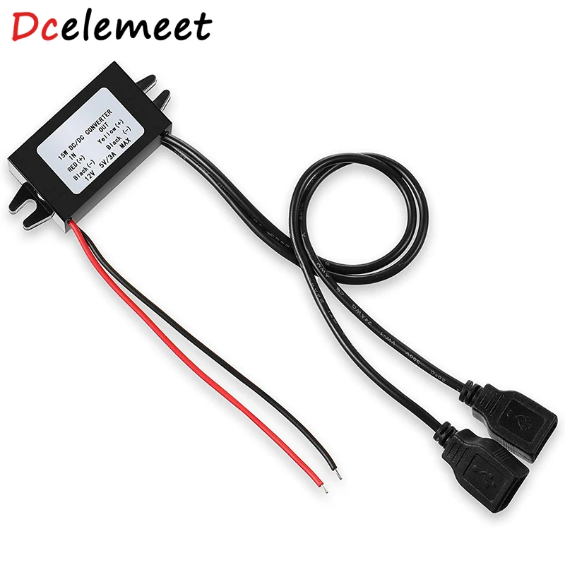 

Micro USB 12V to 5V 3A 15W DC-DC Car Power Converter Module Step Down Power Output Adapter Low Heat Auto Protection