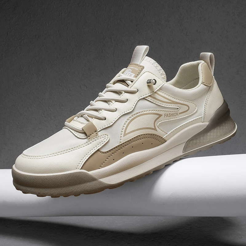 

Trendy Lace Up Flats Sole Men's Sport Shoes All Season Microfiber Men's Board Shoe Outdoor Running Men's Sneakers Shoes