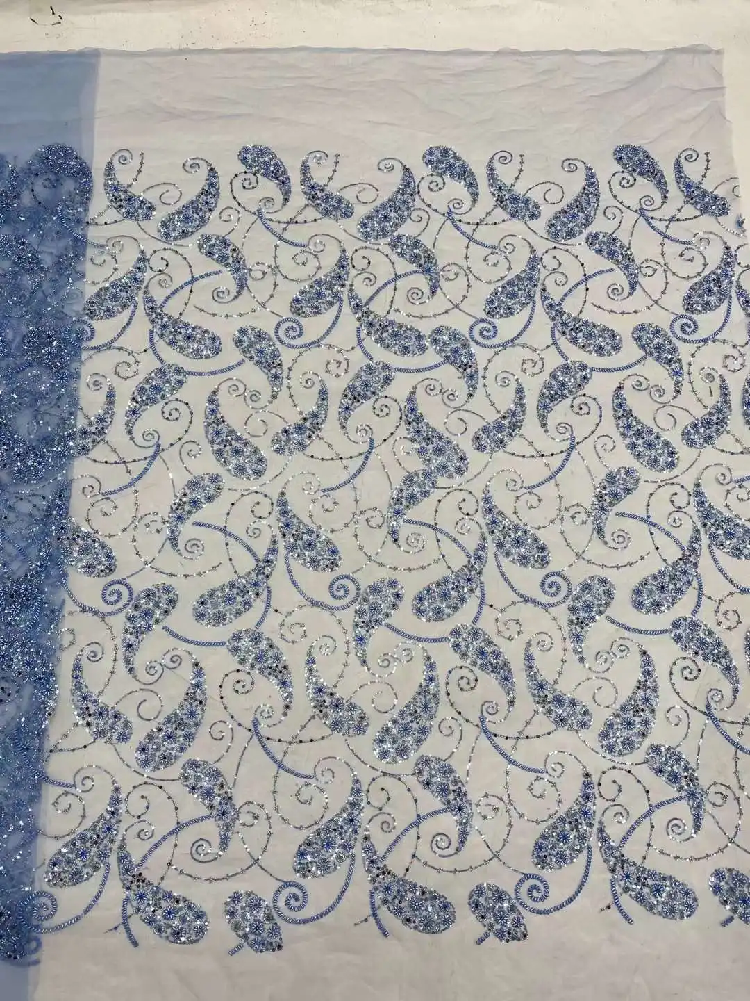 Африканская кружевная ткань 2024 блесток вышивка бисером нигерийская Свадебная