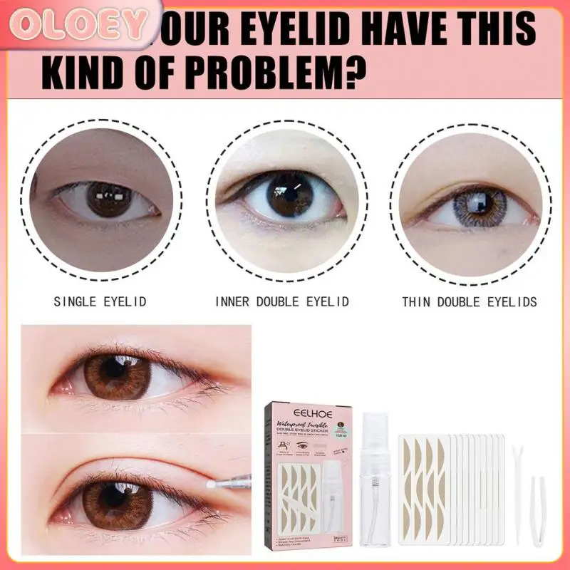 

120pcs Lasting Double Eyelid Adhesive Tape Sweat-proof Double Eyelid Patch Eye Stickers Makeup Tools Clear Beige Traceless