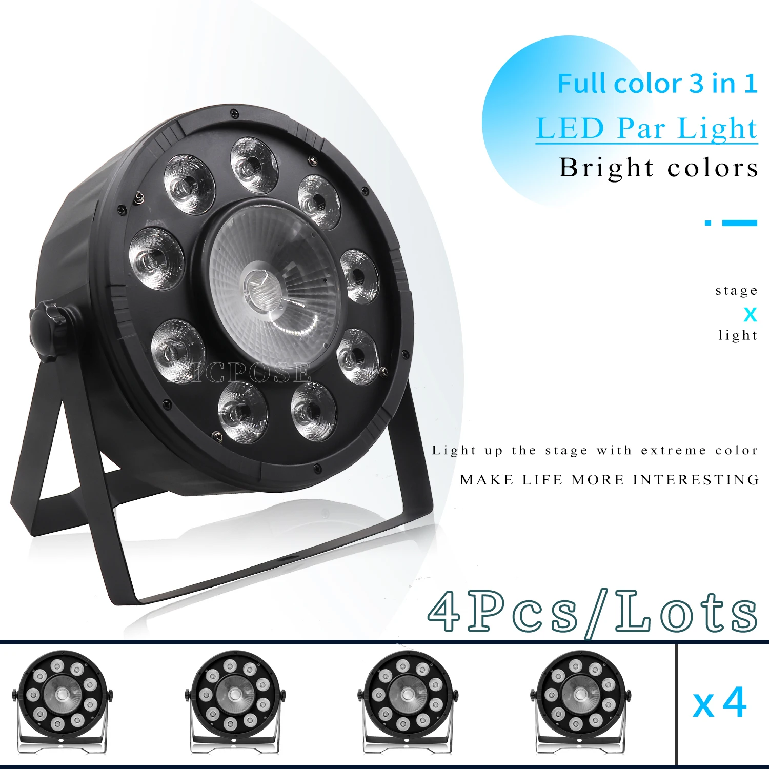

4Pcs/Lots 25° 9x10W+30w Flat LED Par Light RGB 3IN1 PAR DMX512 Control Disco Light Professional Stage DJ Equipment