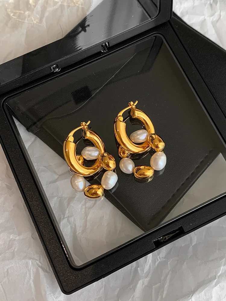 

Pearl Metal Beanie Earrings Vintage Valentines Day Gift Jewelry Fashion Accessories