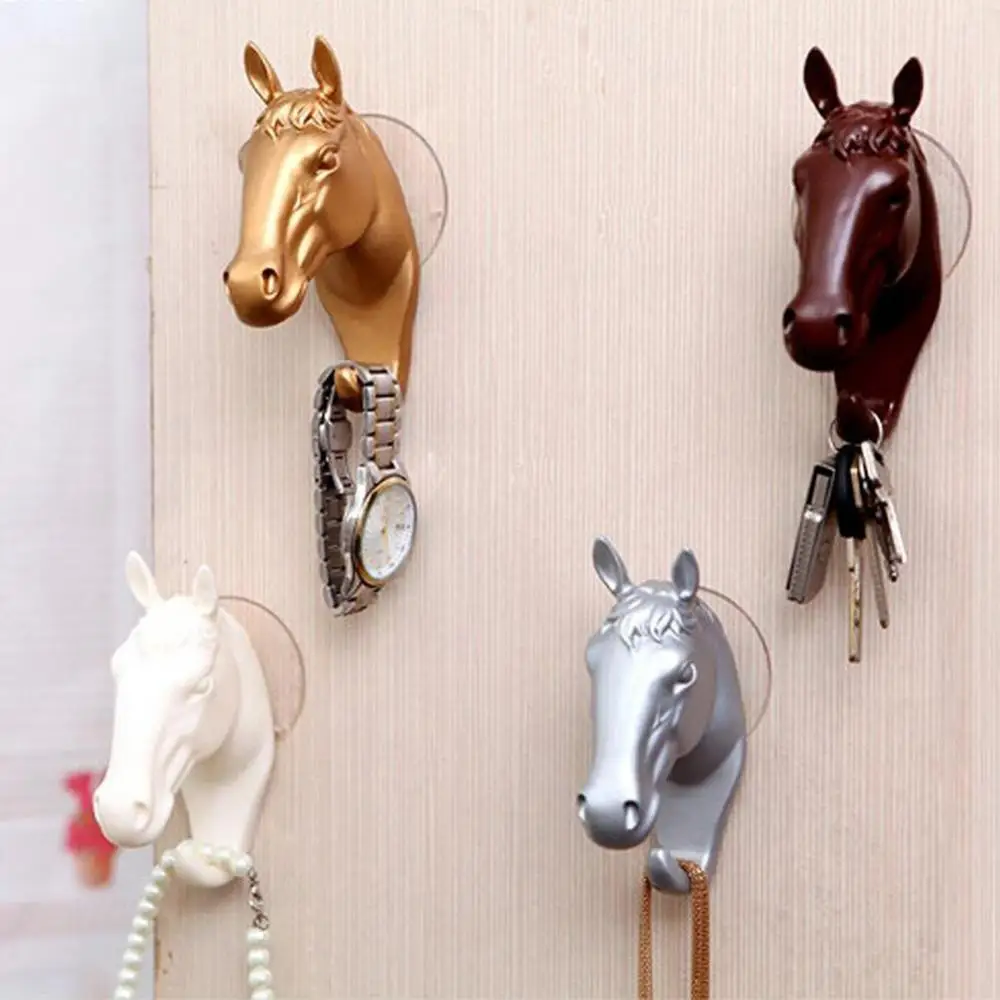 

Cloth Self Adhesive Horse Head Decorative Wall Hook Modern Animal Shaped Hanger with Suction Cup Hook Hook For Hanging Clothes H