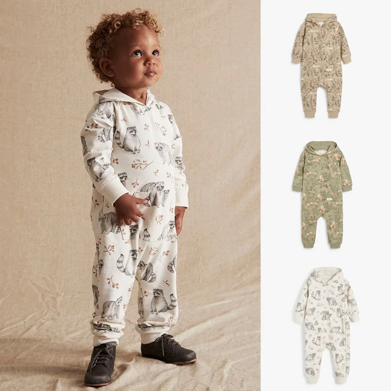 

Детский комбинезон на молнии, с длинным рукавом и капюшоном