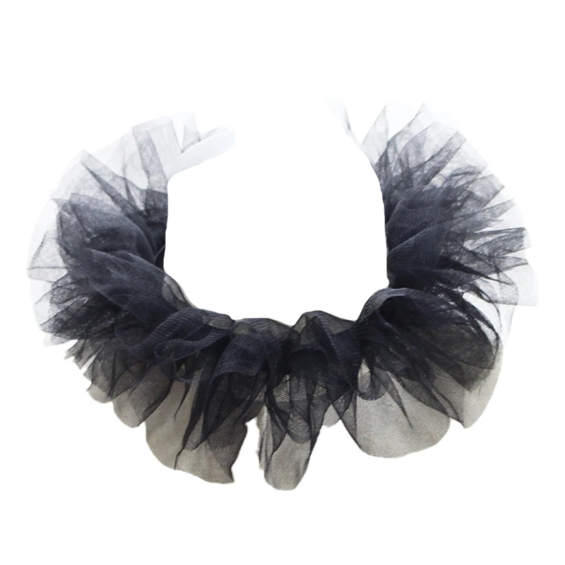 Женский Тюль в стиле Ренессанс пушистый искусственный воротник с рюшами