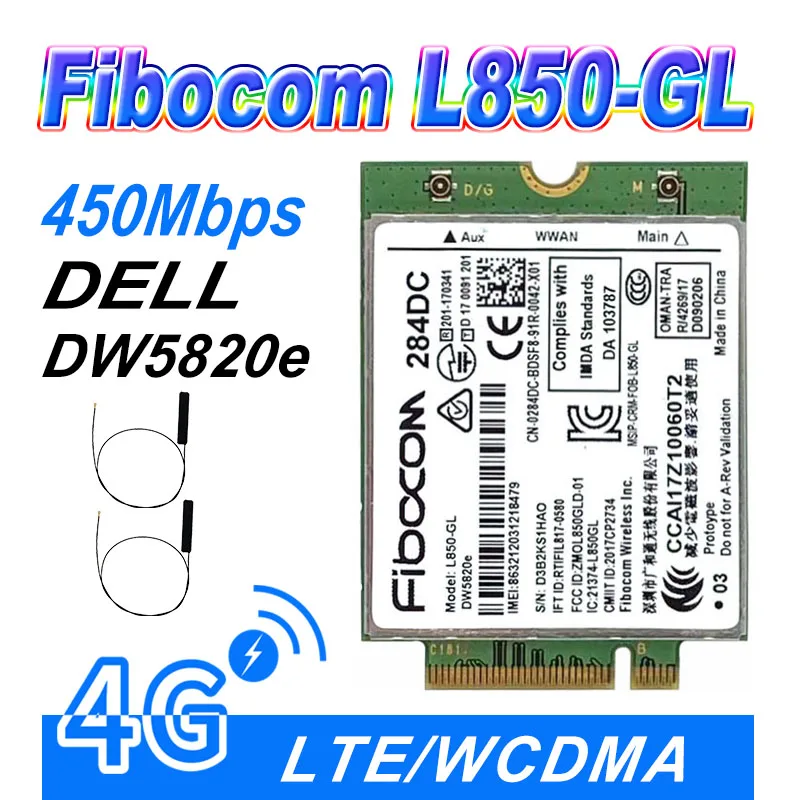 Module de carte 4G WWAN  pour Dell DW5820e Fibocom LTE/WCDMA 0284DC 284DC