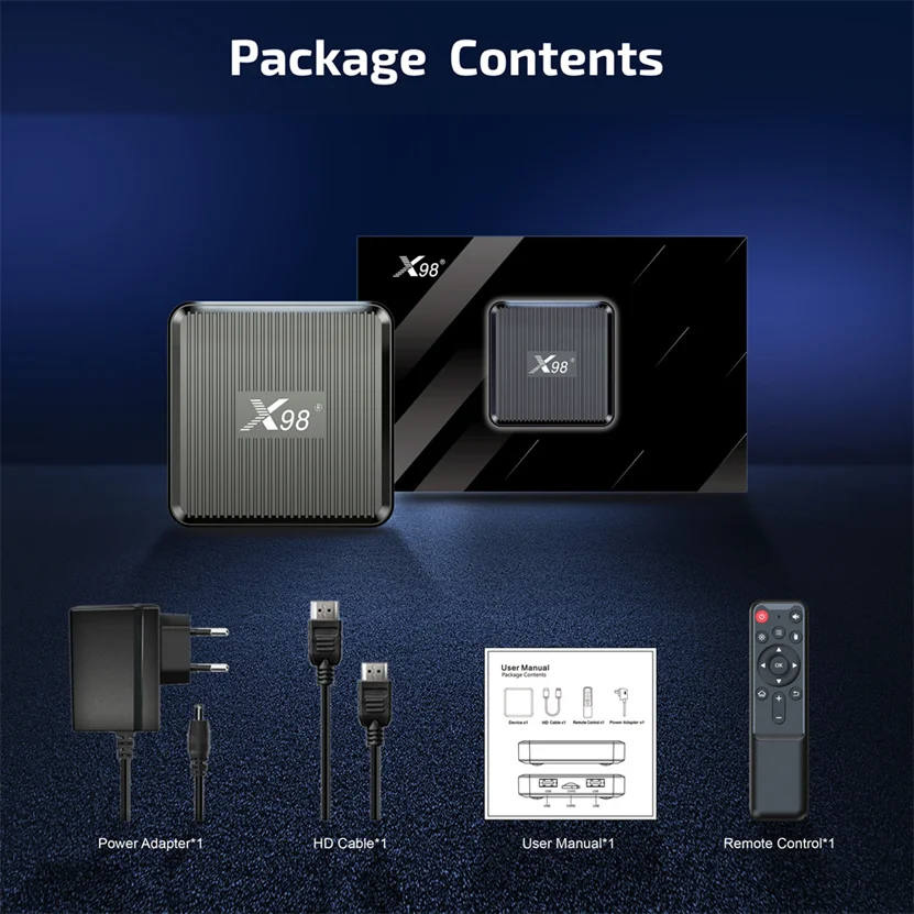 Смарт-ТВ-приставка X98Q на Android 11, процессор S905W2 Quad Core, двухдиапазонный Wi-Fi 2.4G и 5G, 4K HDR, Ethernet 100M, медиаплеер, ТВ-приставка (art.: 3920d4e72ddb5) - 3920d4e72ddb5