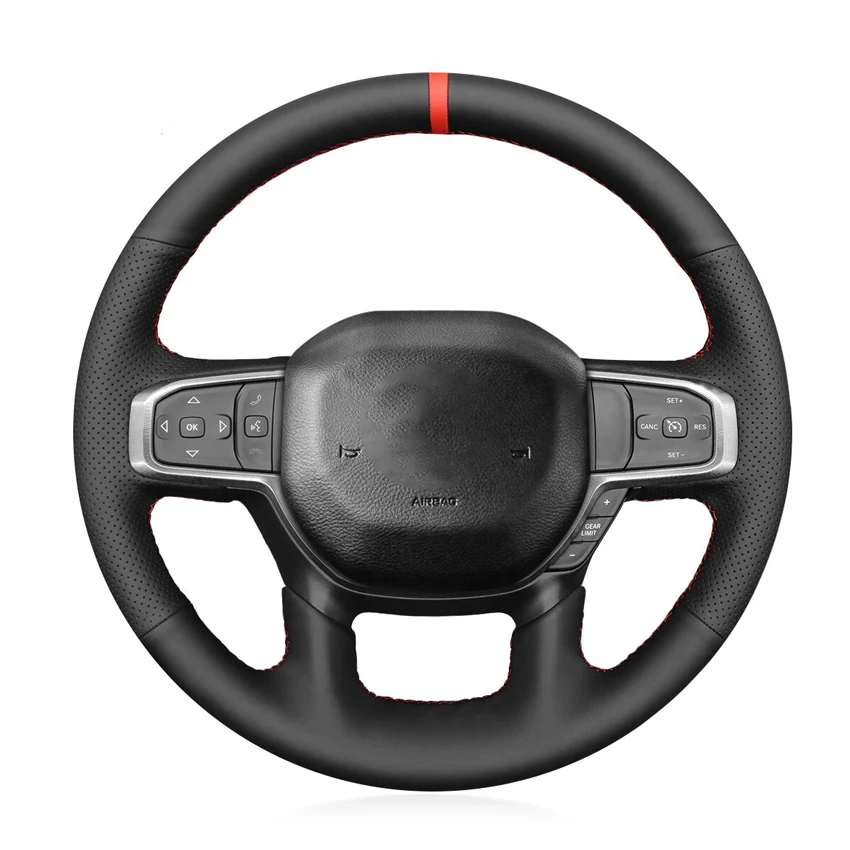 Черный сшитый вручную нескользящий мягкий чехол на руль автомобиля оплетка для