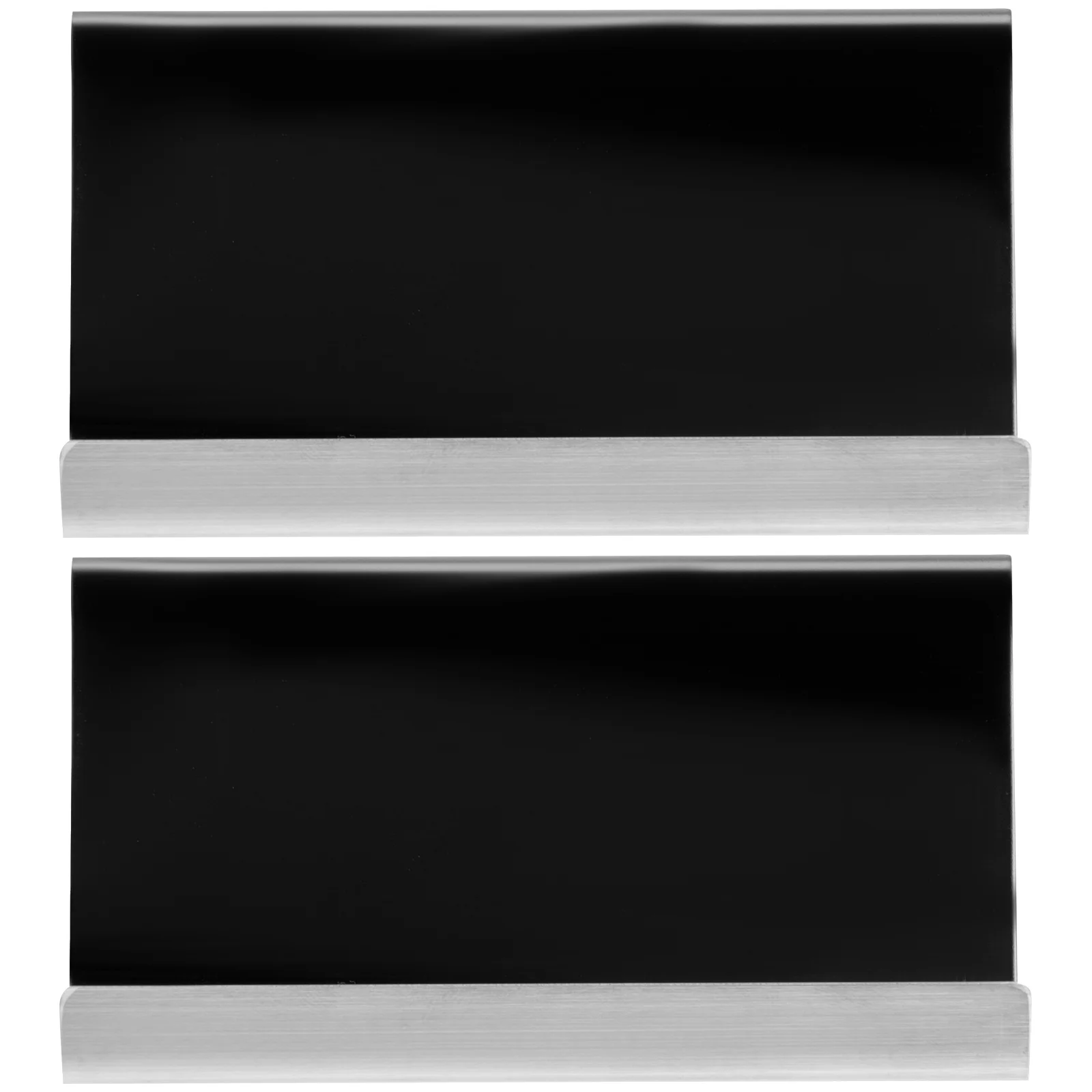 

2Pcs Decorative Stainless Steel Desktop Holders Name Cards Displaying Stands