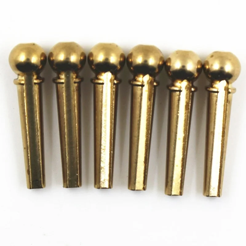 

6pcs Metal Acoustic Guitar Bridge Pins Brass Guitar Strings Fixed Cone String Pins String Nails
