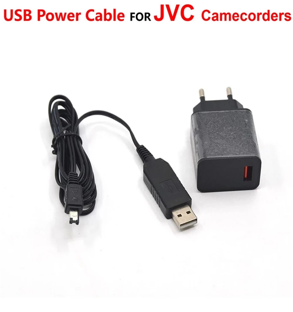 

QC3.0 USB Power Cable+Adapter Charger For JVC Camecorders AP-V14 V15 V16 V18 AP-V19E AP-V19U AP-V20 V20E GR-DF430 DF450 MC200US