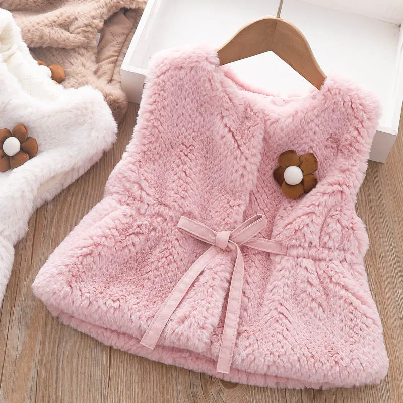 

Меховой жилет для девочек, модная Осенняя новая стильная женская утепленная куртка, Детская куртка, зимняя одежда для девочек, малышей