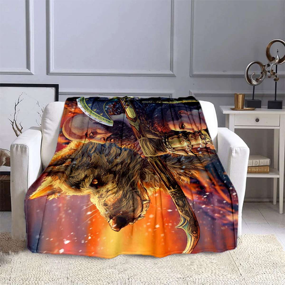 

3D Game God Of War Ragnarok Blanket Children's Blanket High Quality Flannel Blanket Soft and Comfortable Home Travel Blanket