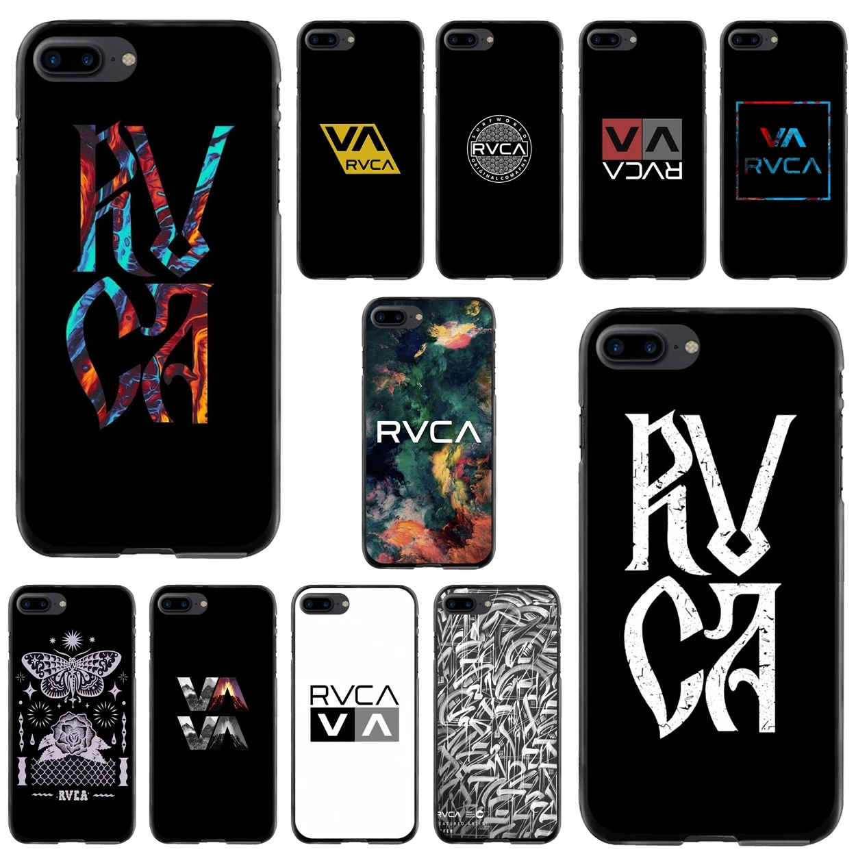 

Hard Black Skin Case For iPod Touch iPhone 11 12 Pro MAX 4S 5 5S SE 6 6S 7 8 Plus X XR XS Luxury RVCA Brand