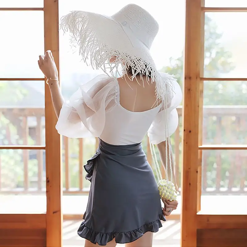 Купальник женский цельный скрывающий живот с длинным рукавом - купить по