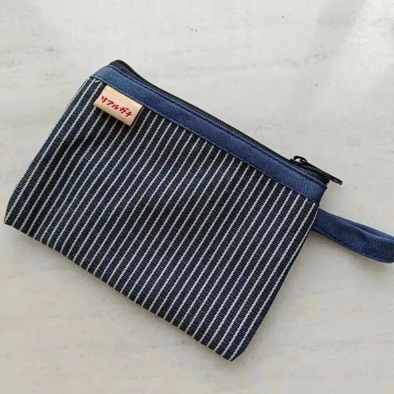 Женская джинсовая сумка для макияжа в стиле аниме милая вместительная хранения