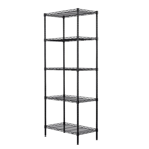 

Tier Wire Shelving, Metal Storage Shelves, Heavy Duty Adjustable Shelf Standing Kitchen Rack, Black (21.25 x .42 x 59.06)