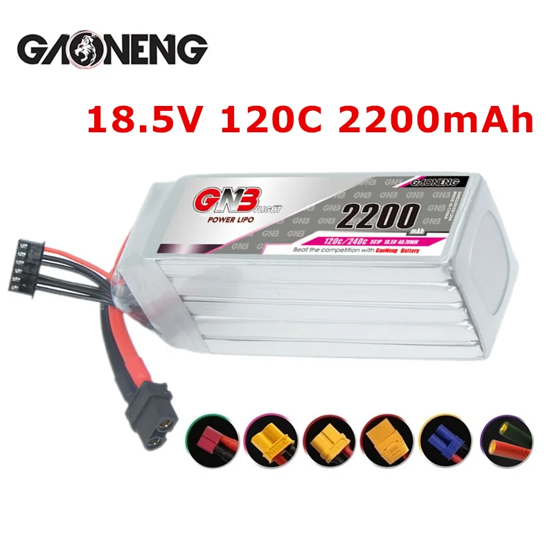 

GNB 5S1P 18.5V 2200mAh 120C/240C Lipo Battery For RC Helicopter Airplane FPV Racing Drone Parts With XT60/T Plug 18.5V Battery
