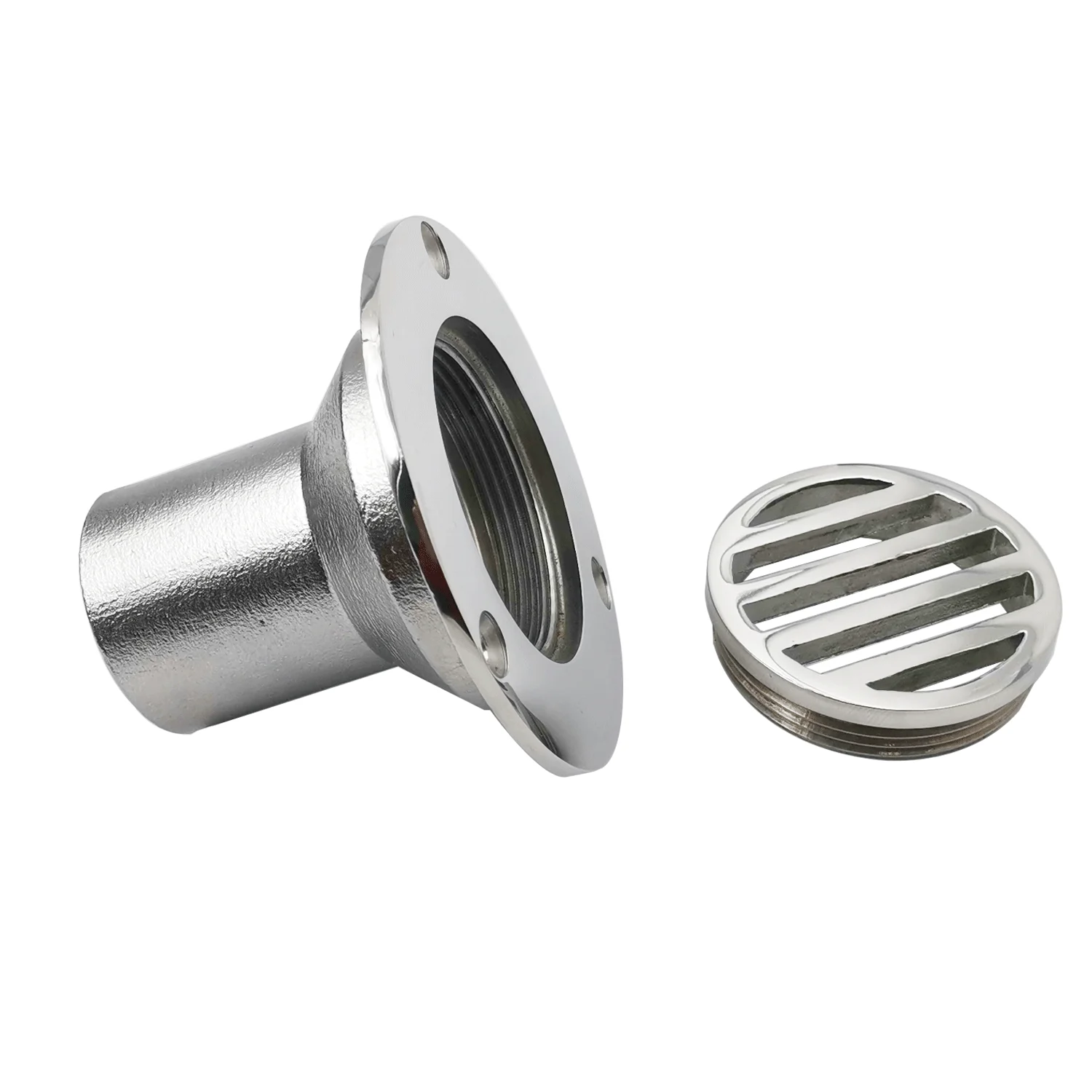 

1-1/2 inch (38mm) Boat Deck Floor Drain Fittings Marine Hardware 316 Stainless Steel Thru Hull Deck Drainage Scupper