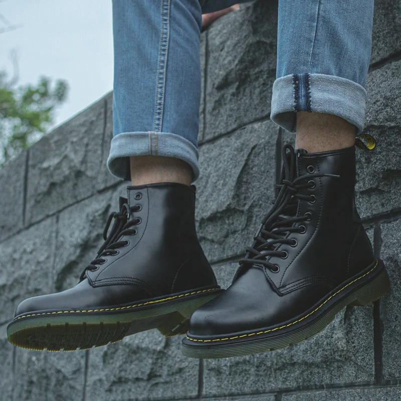 

Женские ботильоны кожаные ботинки на платформе с круглым носком черные женские готические ботинки дизайнерская брендовая роскошная женская обувь Botas Mujer 62