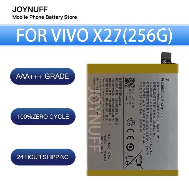 

New Battery High Quality 0 Cycles Compatible B-G0 For VIVO X27(256G）Replacement Lithium Sufficient Batteries moblie smart phone.