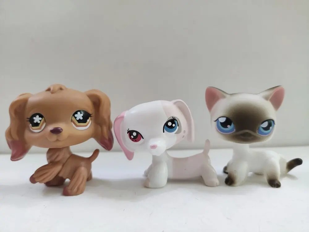 

3pcs/lot LPS Toy pet shop Cat Dog OOAK#407 #716#5 Littlest Pet Shop kid toy