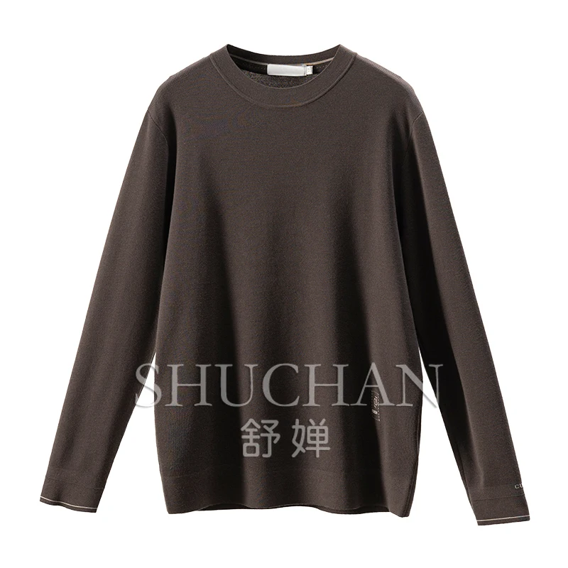 МУЖСКИЙ классический свободный шерстяной свитер с круглым вырезом Basulan мужская