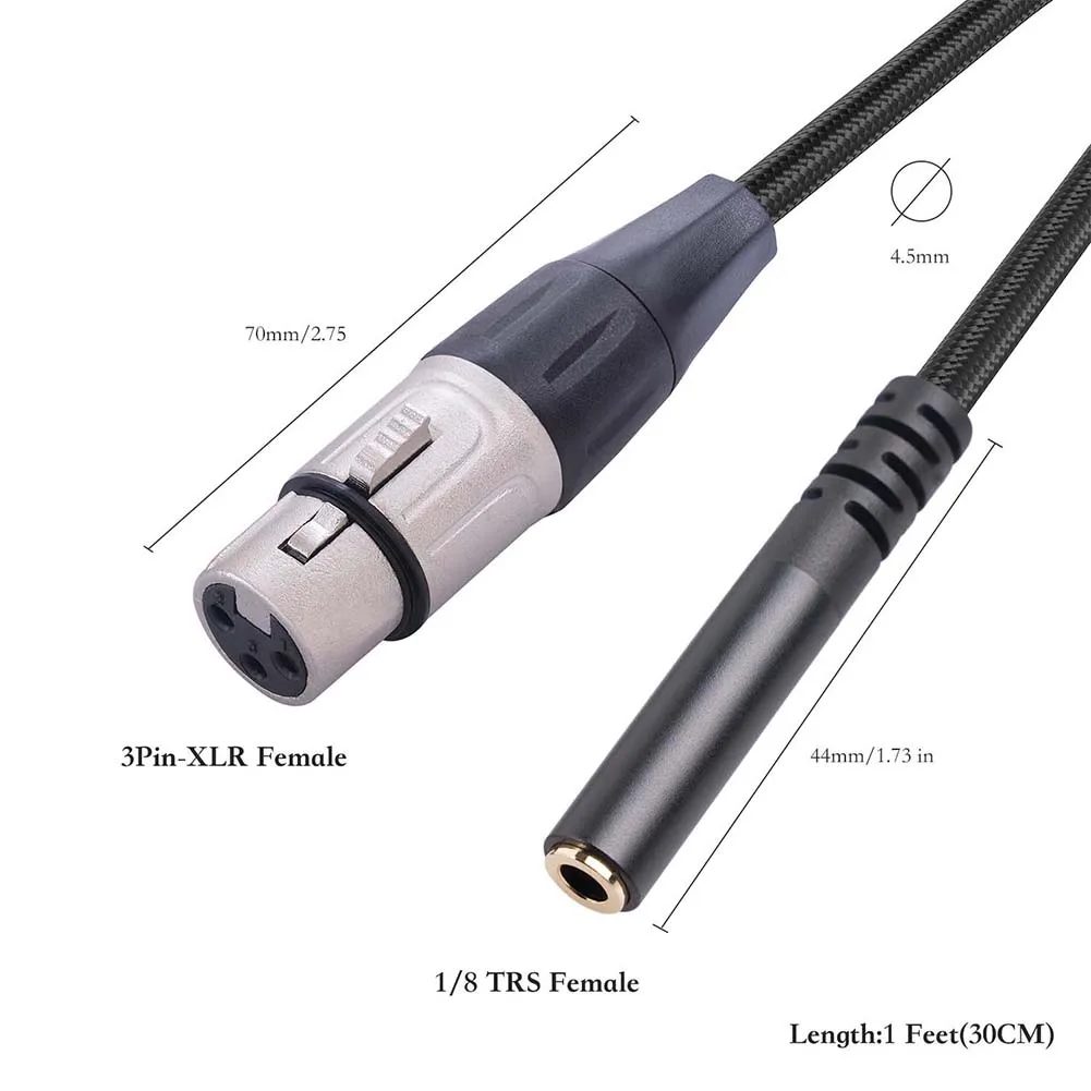 

Female To XLR Cable Professional Audio Transmission 35mm Female to XLR Female For Microphone Adapter Cable 1ft
