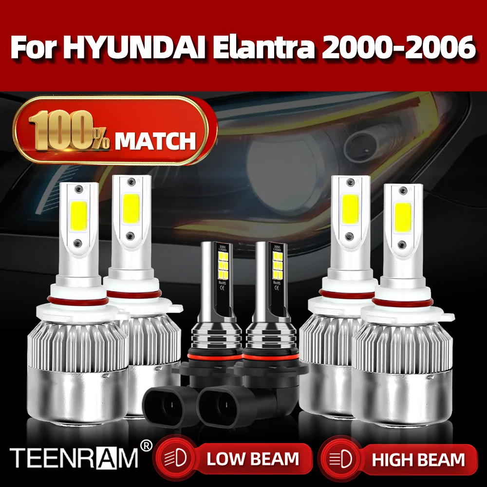 

H1 H7 LED Headlights 12000LM 90W 6000K 3570 CSP Chips Auto Fog Lights For HYUNDAI Elantra 2000 2001 2002 2003 2004 2005 2006