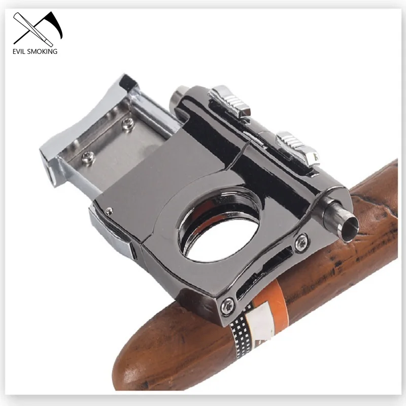 

EVIL SMOKING New Portable Multifunctional Cigar Cutter with Dual Cigar Drill Punch Scissors Cigar Cutter Smoking Accessories