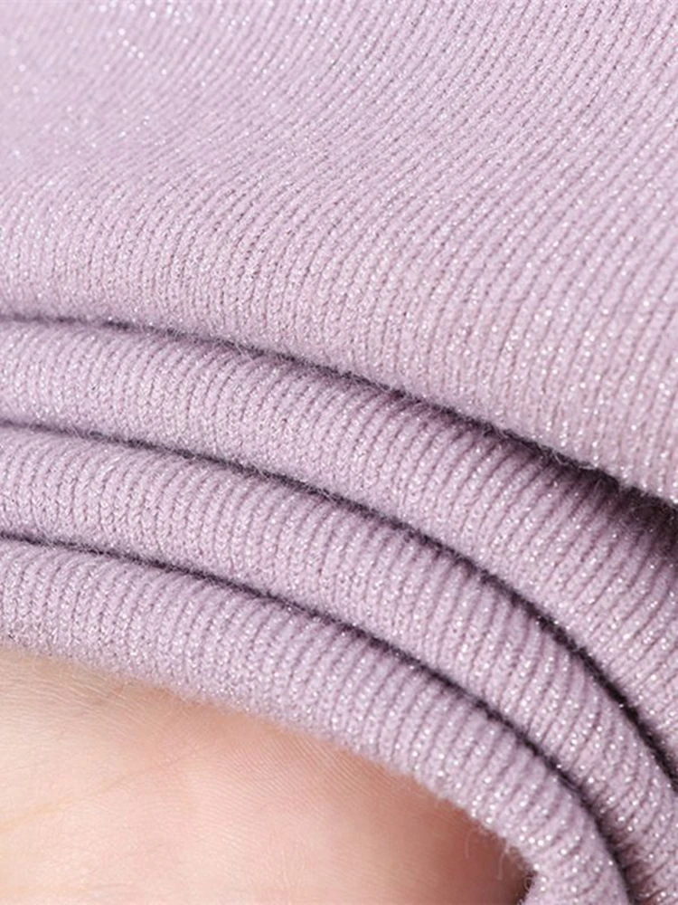 Блестящий свитер gkfnmt с люрексом Осень-зима Женский пуловер длинным рукавом