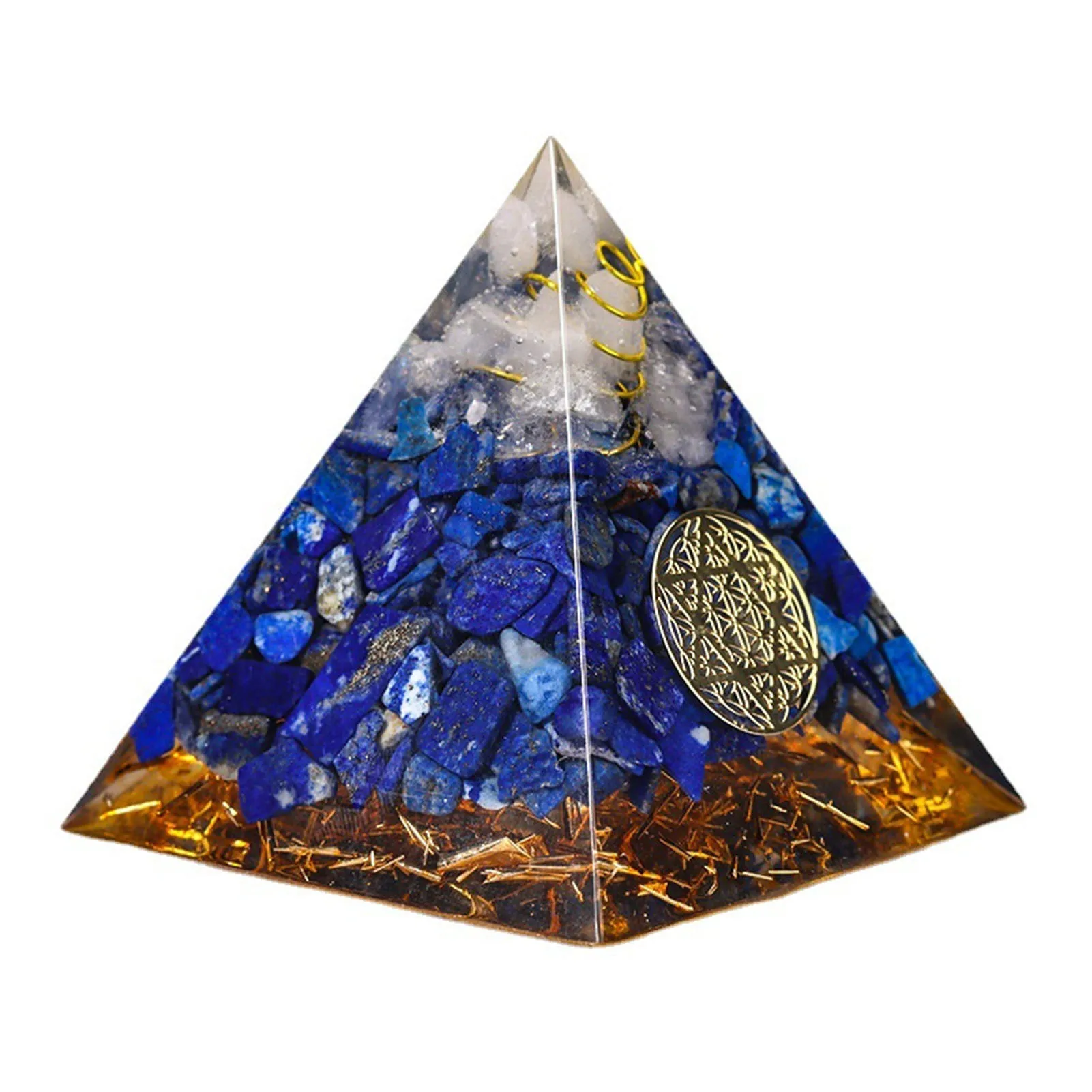 

Hot Sale Orgone Pyramid Healing Stone Obsidian Lapis Orgone Energy Meditation Resin Jewelry Yoga Healing Ornaments