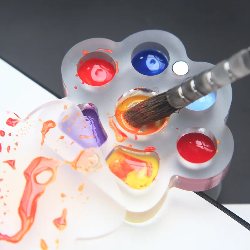 

Creative Mini Pigment Palette Cat's Claw Acrylic Hand Account Watercolor Book Clip Pigment Packing Box Travel Painting Supplies