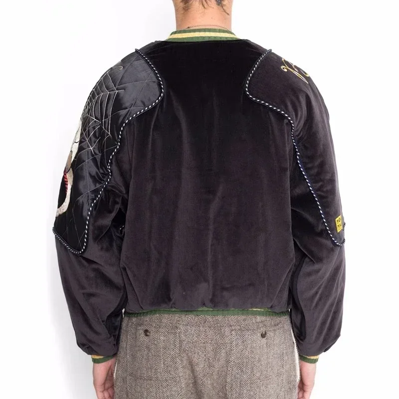 24ss черные куртки Kapital уличная одежда с вышивкой для мужчин и женщин 1:1 лучшее