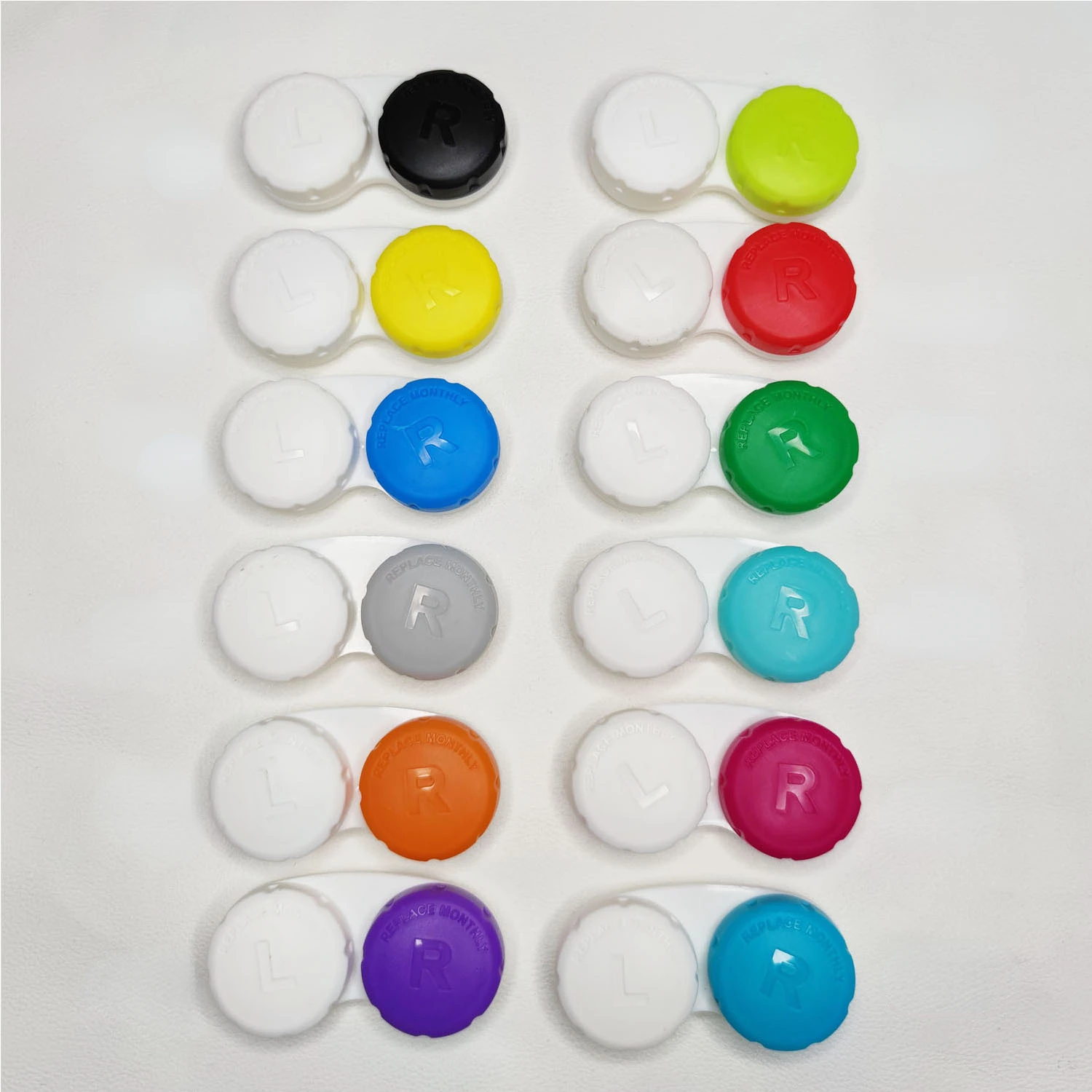 

12 Colors Contact Lenses Case L+R Contact Lens Case for Eyes Contacts Travel Kit Holder Lens Container