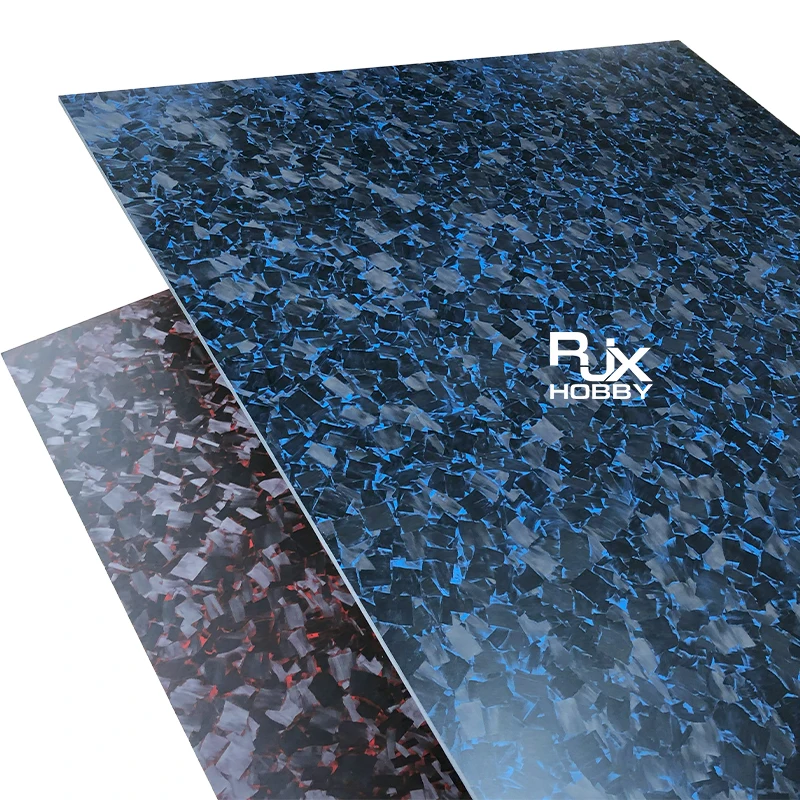 Красочный карбоновый лист RJX черный синий красный кованая пластина из