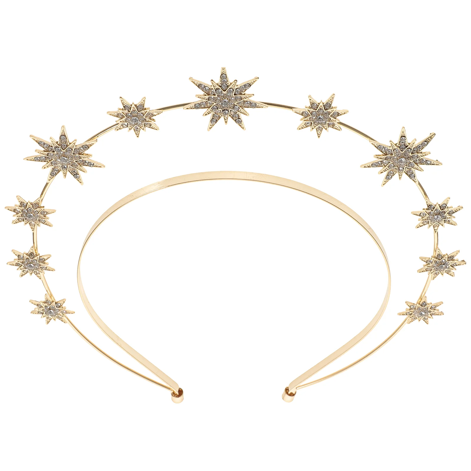 

Hexagram Headband Double Layer Rhinestones Six-pointed Star Headbands Metal Bridal Hair Hoops
