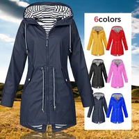 women fashion raincoat windbreak rain outdoor camping windproof jacket hiking lightweight hooded coats casual plus size s 5xl