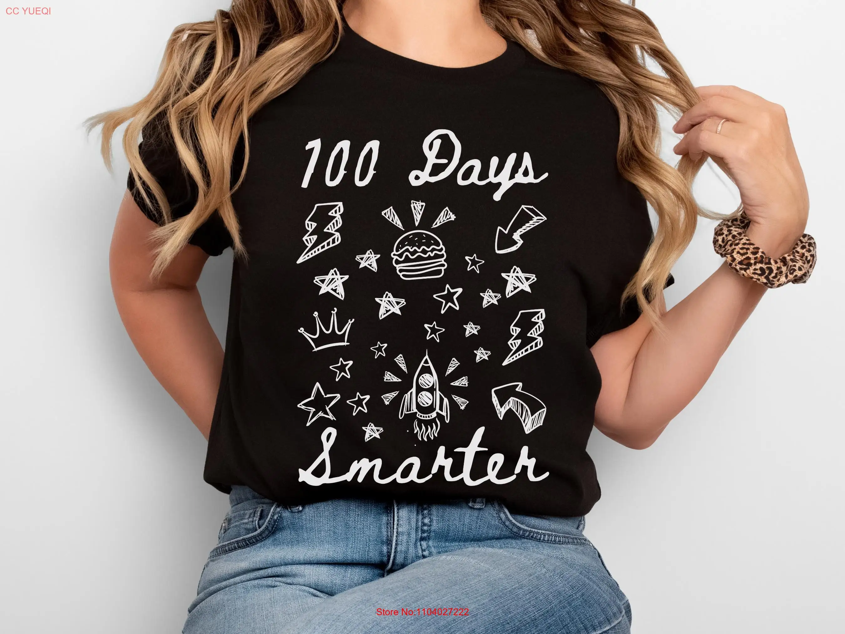 Футболка с рисунком 100 дней Hooray Happy 100th Day of School учитель начальной школы дети для