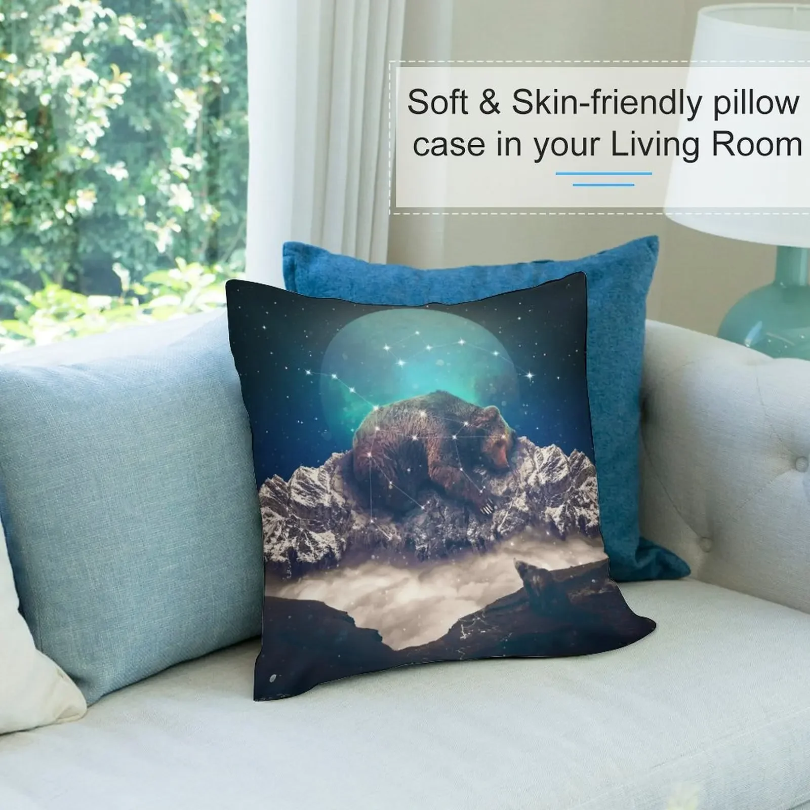 Под звездами Ursa Major декоративная подушка наволочка рождественская для дивана