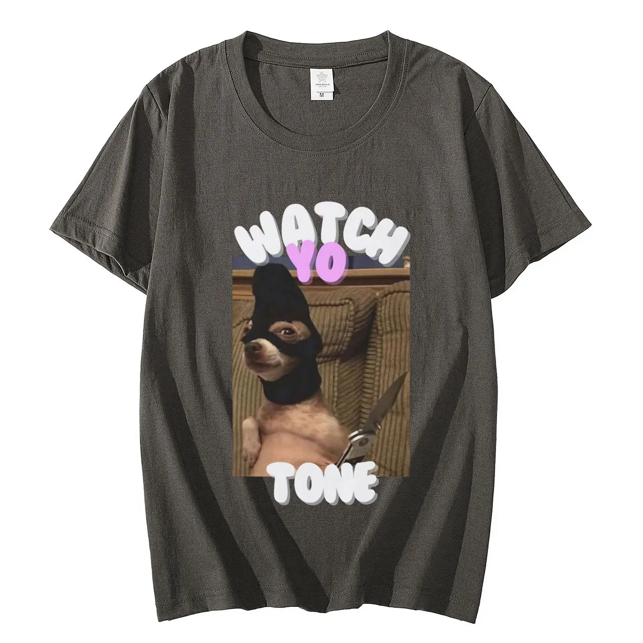 Футболка с рисунком собаки и мема для часов Yo Tone Повседневная модная футболка