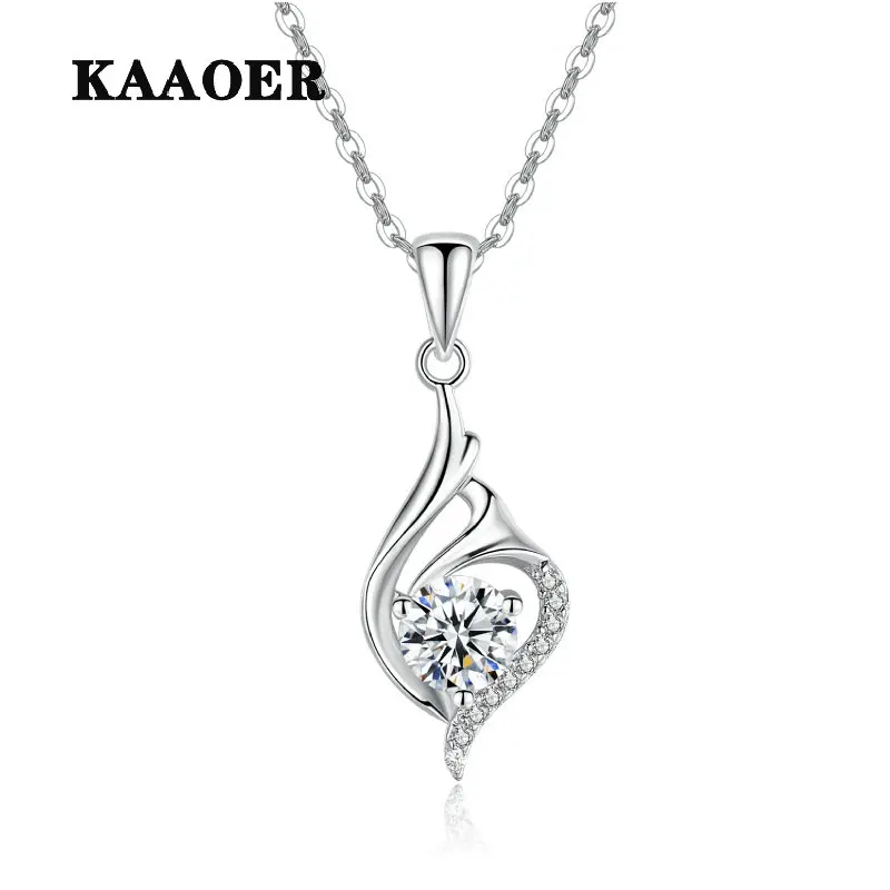 

KAAOER 2022 NEW 100% S925 New heartache necklace female niche INS simple temperament cold fashion jewelry clavicle chain