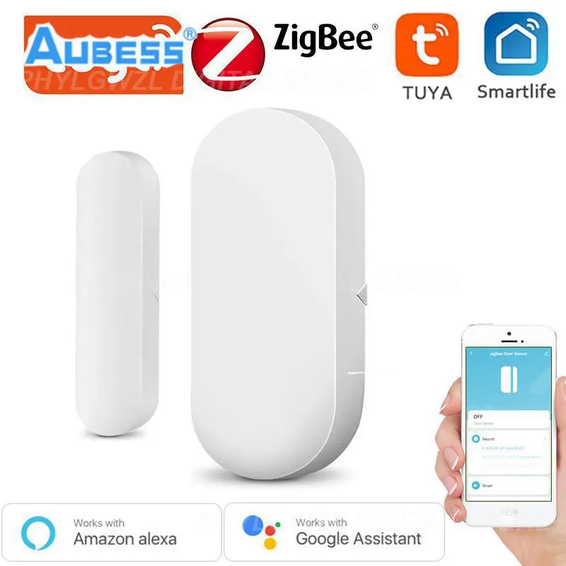 

Aubess Smart Door Sensor Smart Life App Control Door Open/closed Detectors Via Alexa Google Home Tuya Zigbee 3.0 Alarm System