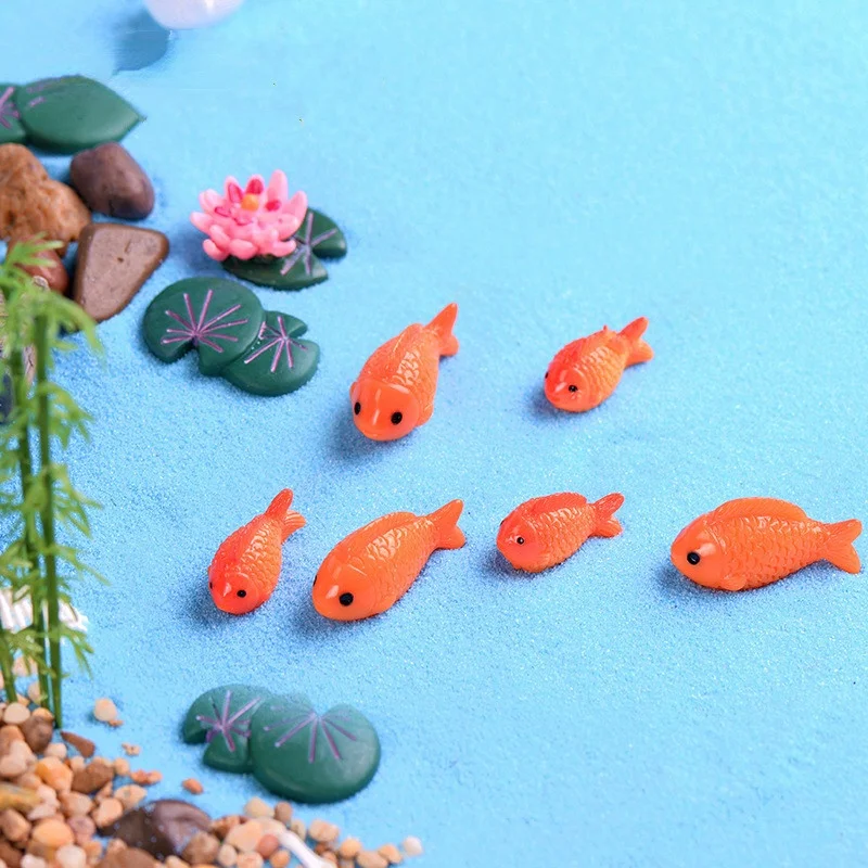 

Creativity Mini Party Home Decoration Accessories Lovely Fish Lotus Miniature Fairy Easter Garden Figurines Home Decor